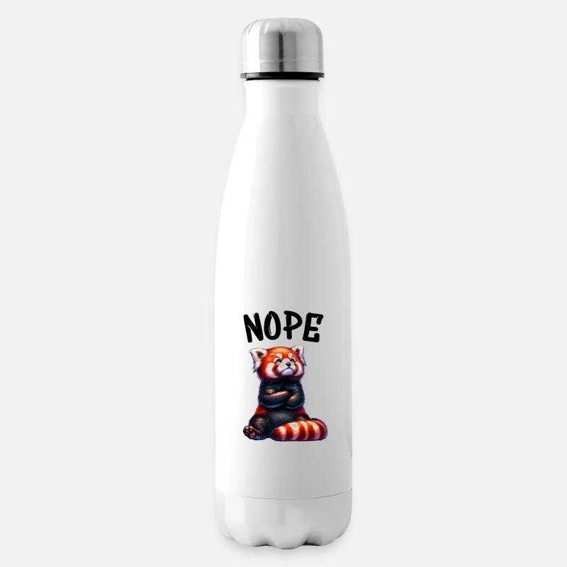Roter Panda Lustiger Spruch Nope Feuerfuchs - Isolierflasche - Weiß