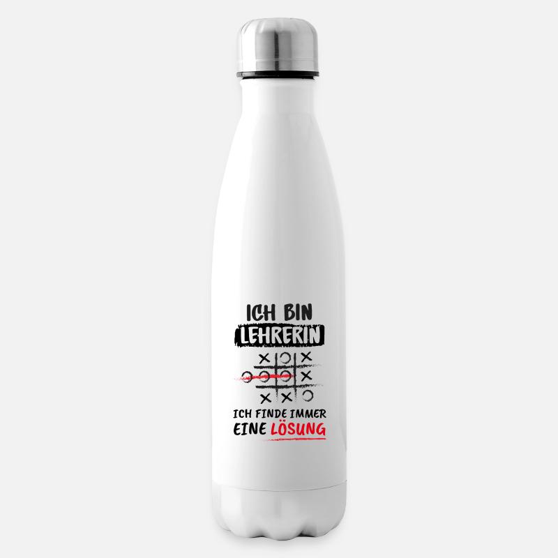 Lehrerin Spruch Lustig Erzieherin Beruf Geschenk - Isolierflasche - Weiß