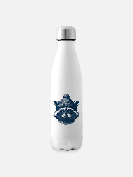 Räuber Waschbär - Isolierflasche - Weiß