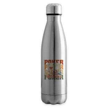 Poker - Bouteille isotherme - argent clair - Droite