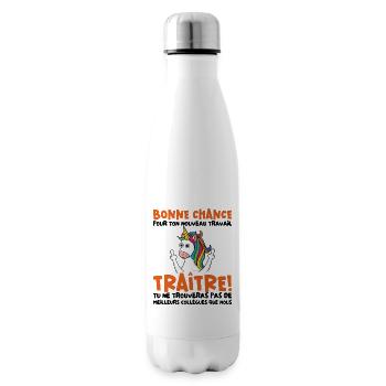 Départ Collègue Nouvel Emploi idée Cadeau Travail - Bouteille isotherme - blanc - Droite