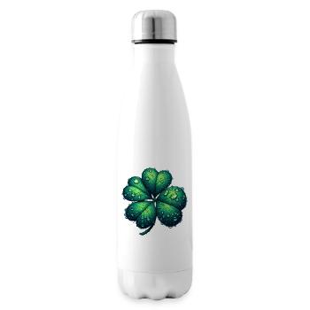 Trèfle à quatre feuilles - Bouteille isotherme - blanc - Droite