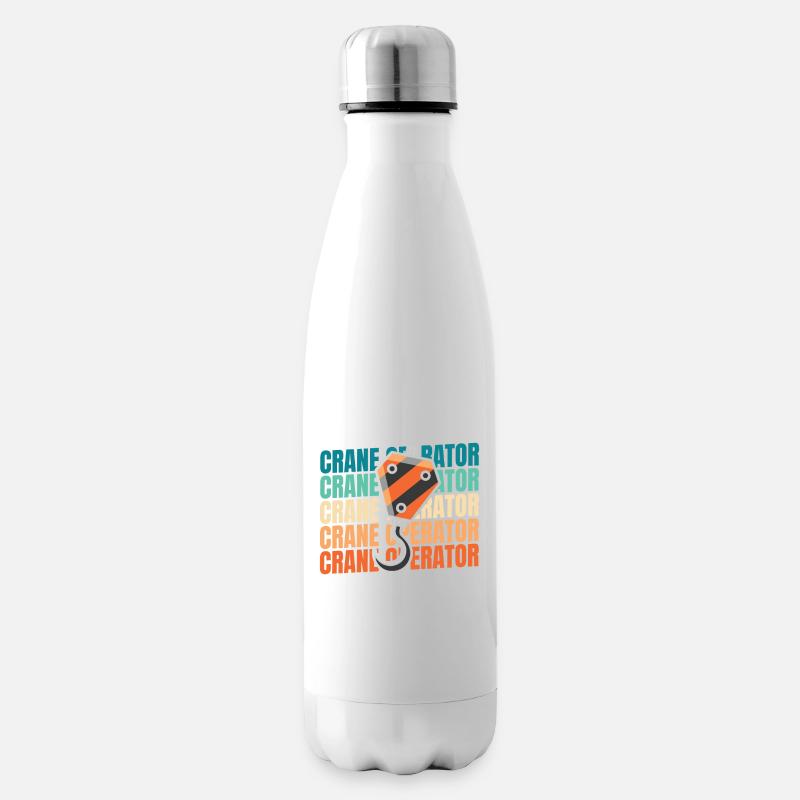 Kranfahrer Kranführer - Isolierflasche - Weiß