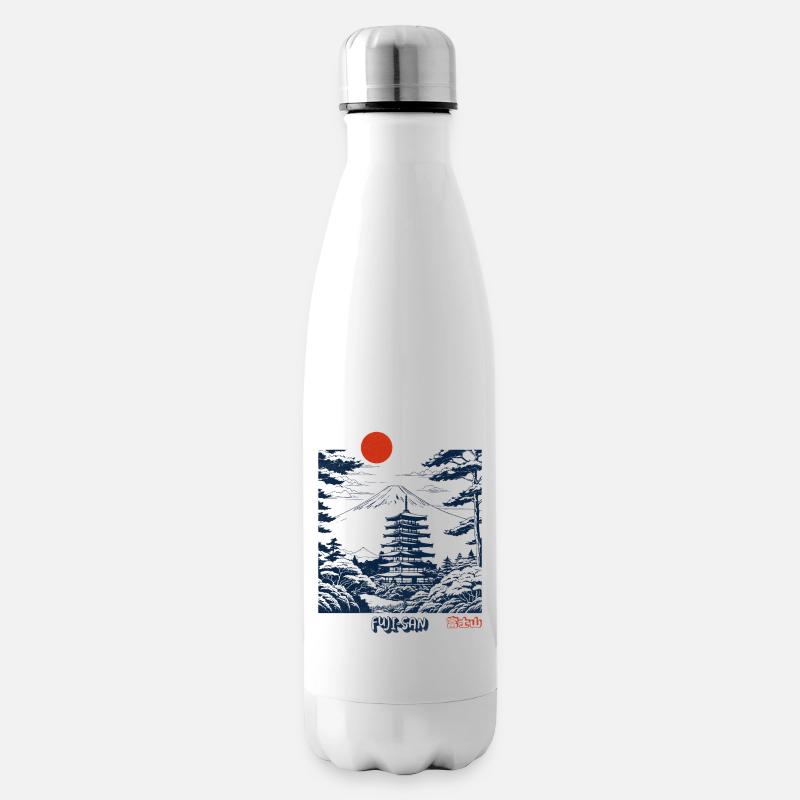 Fuji-San - Mount Fuji mit Tempel Japan - Isolierflasche - Weiß