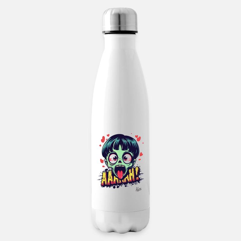 frecher Zombie mit Herzen - Isolierflasche - Weiß