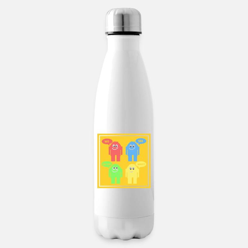 Lustige Männchen - Isolierflasche - Weiß