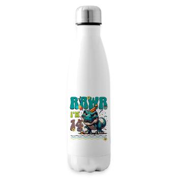14ème anniversaire Rawr T Rex Dinosaure - Bouteille isotherme - blanc - Droite