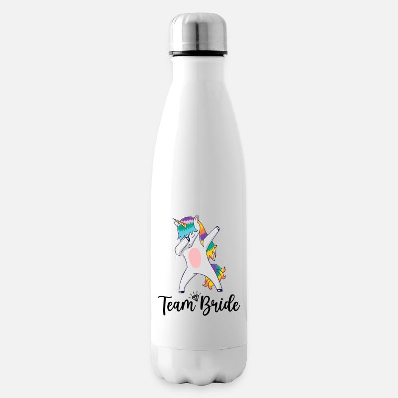 Team Braut Braut Zukunft Junggesellenabschied Geschenk Mädchen Einhorn - Isolierflasche - Weiß