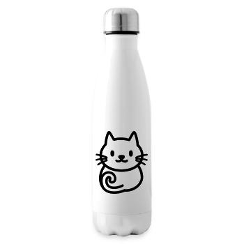 chat - Bouteille isotherme - blanc - Droite