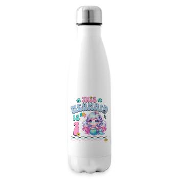 Meerjungfrau 1. Geburtstag Mädchen Kinder - Isolierflasche - Weiß - Rechts