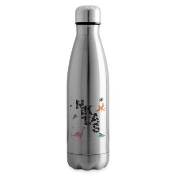 NIKLAS - Schöner Jungen Name mit Dinosaurier - Isolierflasche - Lightsilver - Rechts