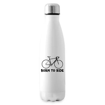 Né pour faire du vélo ! - Bouteille isotherme - blanc - Droite