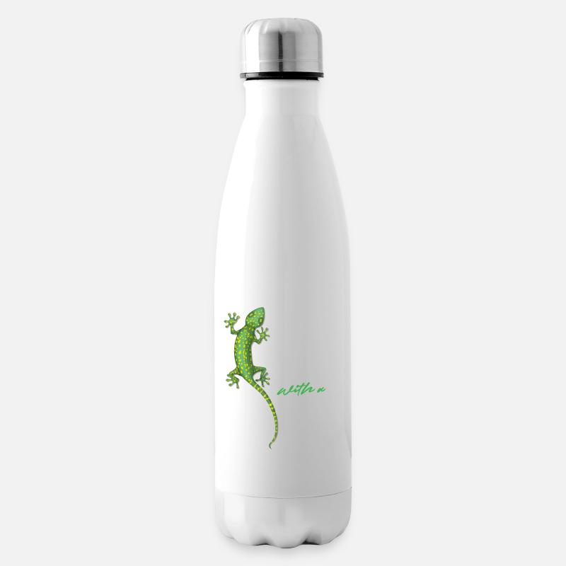 life is better with a lizard Design for a lizard - Isolierflasche - Weiß