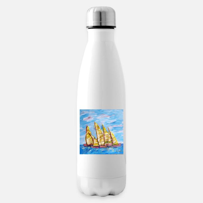Fjordboot Segelregatte - Isolierflasche - Weiß