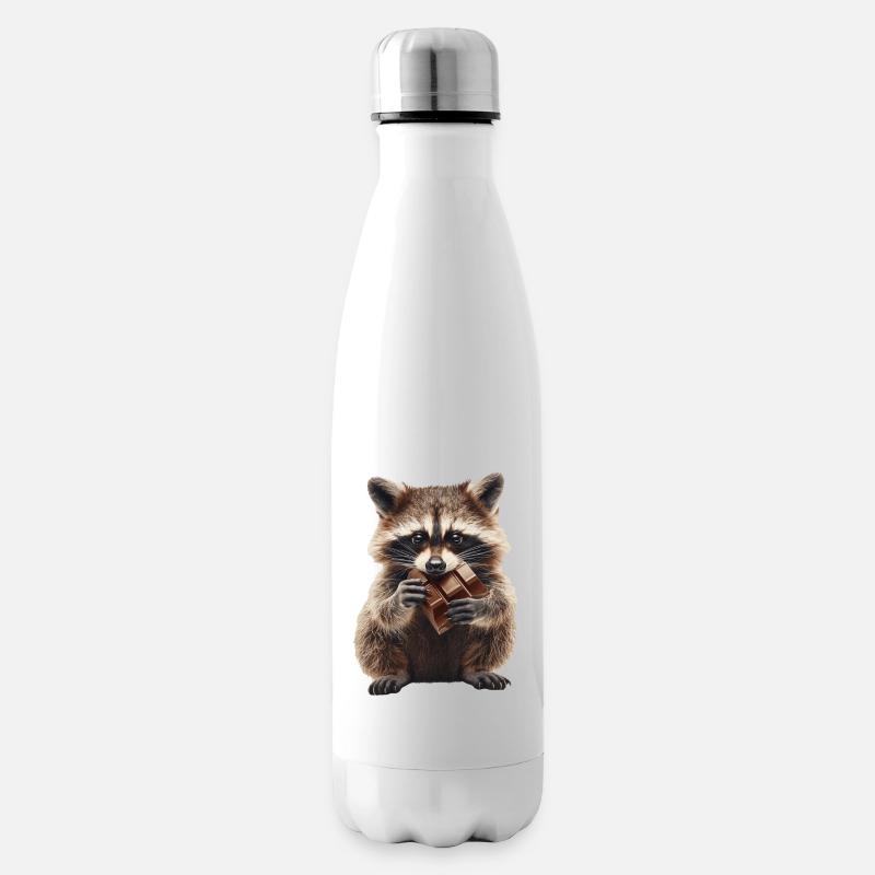 Waschbär - Isolierflasche - Weiß