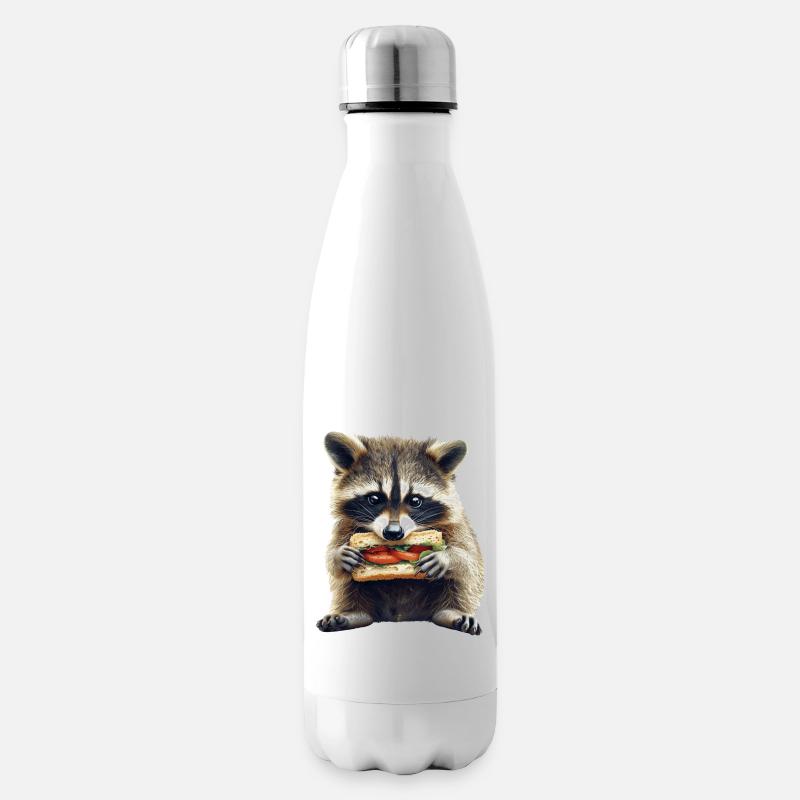 Waschbär - Isolierflasche - Weiß