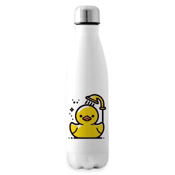Quietschente gelbe Ente Dusche - Isolierflasche - Weiß - Rechts