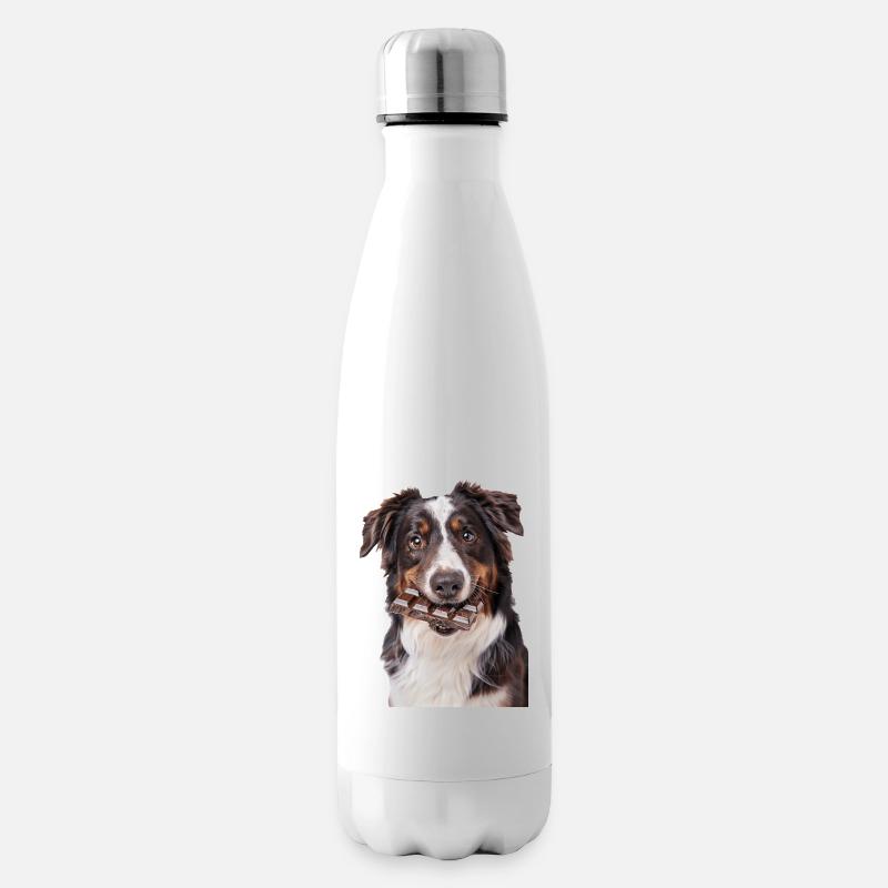 Australischer Schäferhund - Isolierflasche - Weiß