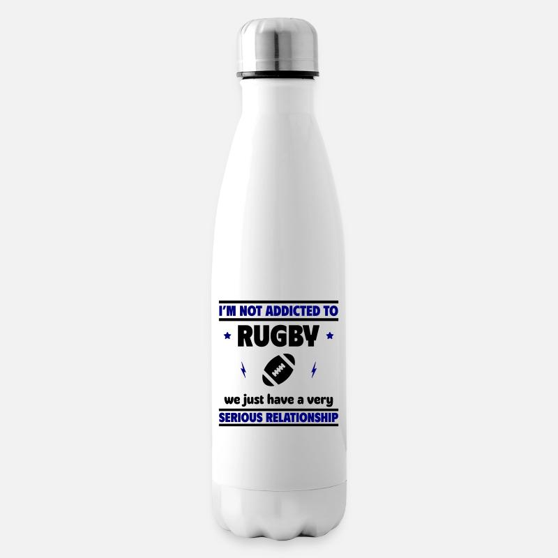 Ich bin nicht süchtig nach Rugby - Isolierflasche - Weiß