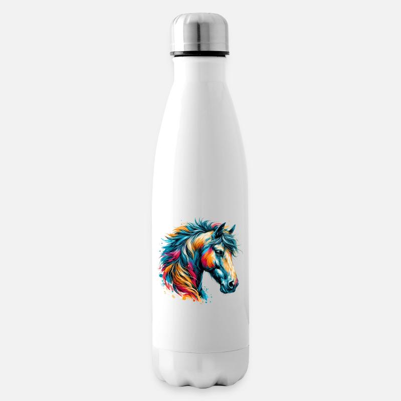 Pferd - Isolierflasche - Weiß
