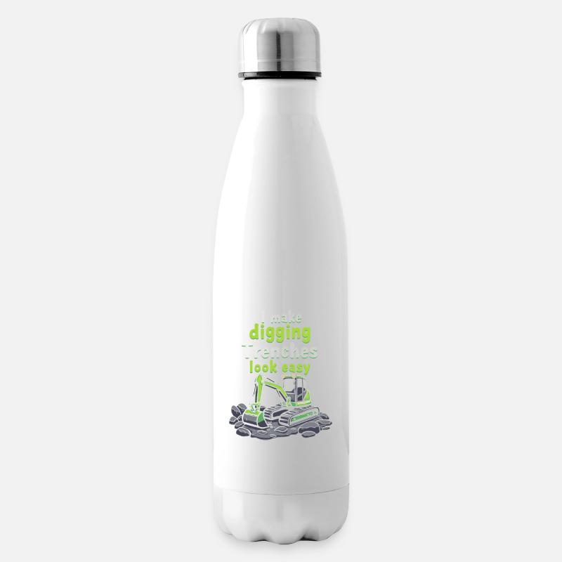 Baggerfahrer - Isolierflasche - Weiß