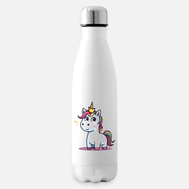 Einhorn Traumlandschaft Glitzerkrone - Isolierflasche - Weiß