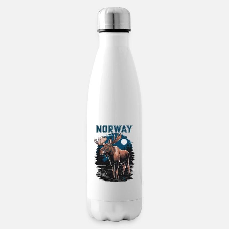 Norway mit Elch - Isolierflasche - Weiß