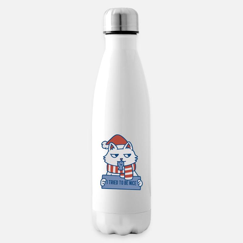 Ich habe versucht, eine nette Weihnachtskatze zu sein - Isolierflasche - Weiß