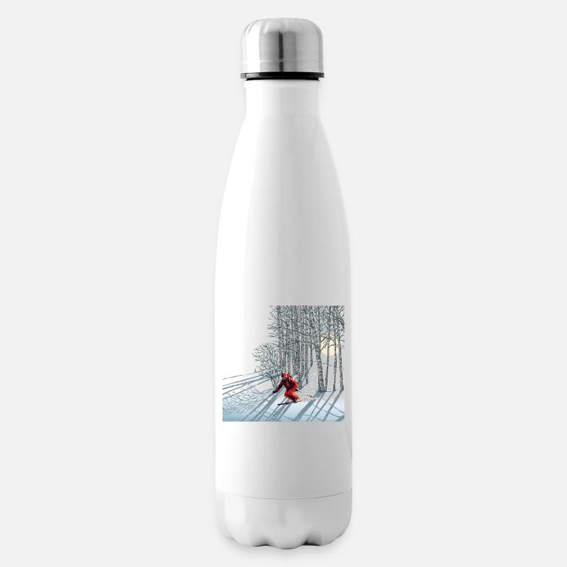 Nachtskifahren Night Skiing - Isolierflasche - Weiß