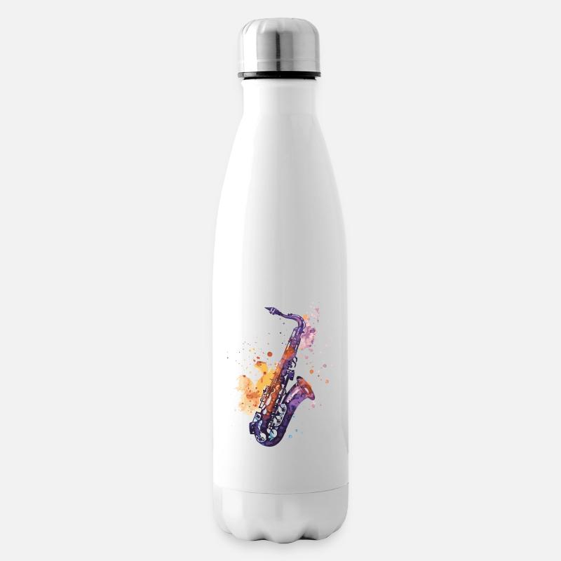 Saxophon - Isolierflasche - Weiß