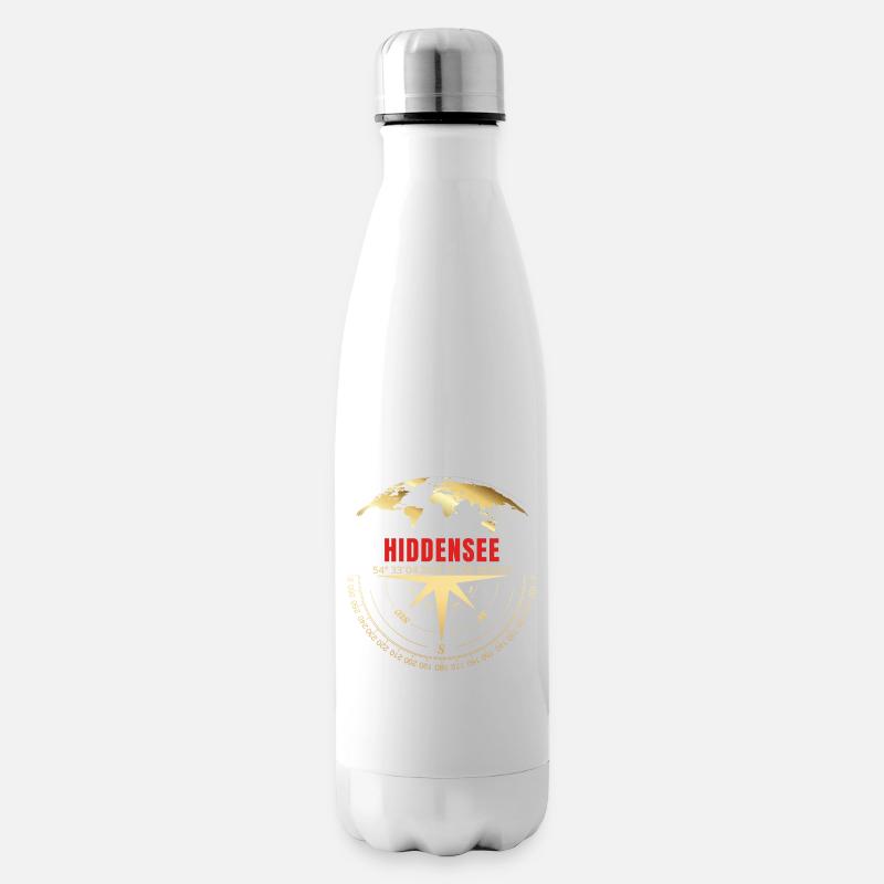 Koordinaten Hiddensee - Isolierflasche - Weiß