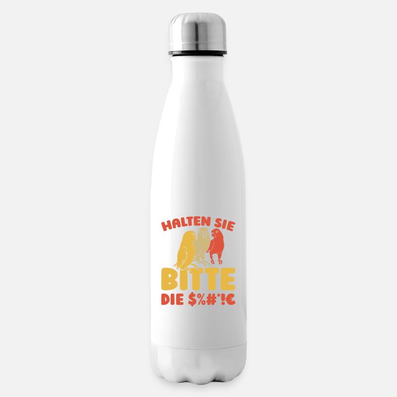 Papagei Halten Sie Bitte Die Fresse - Isolierflasche - Weiß