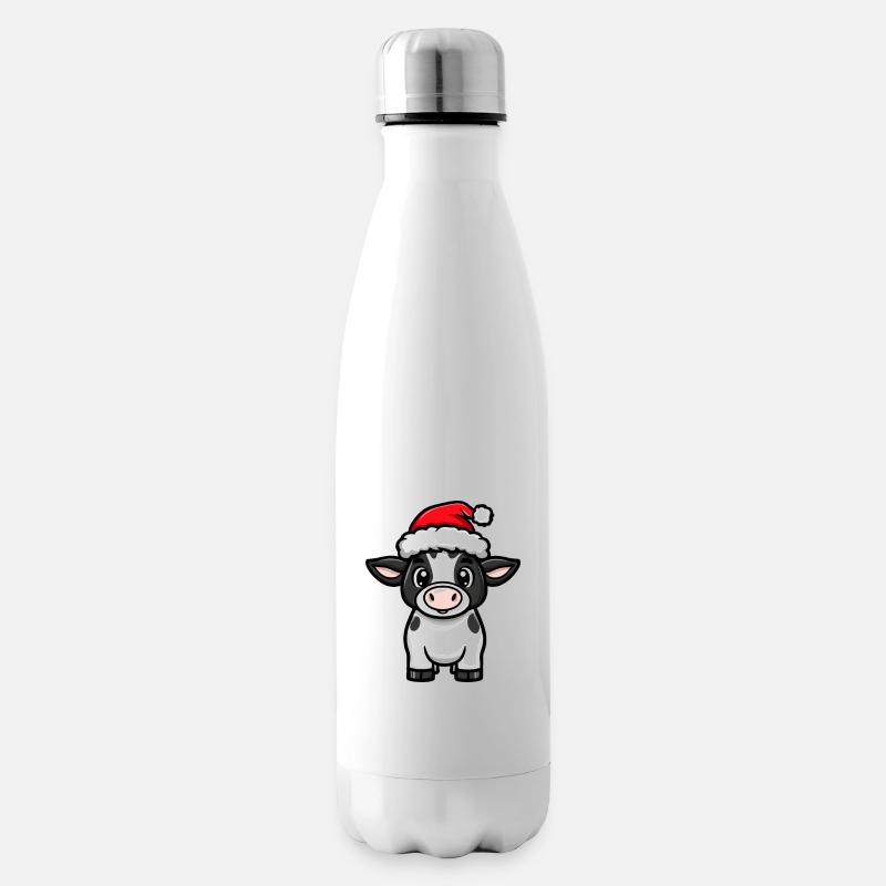 Noël de vache - Bouteille isotherme - blanc
