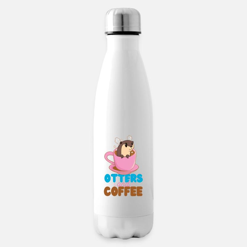 Loutre Café Loutres Et Café - Bouteille isotherme - blanc