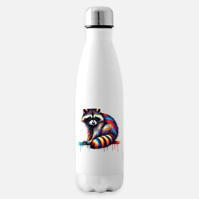 Waschbär - Isolierflasche - Weiß