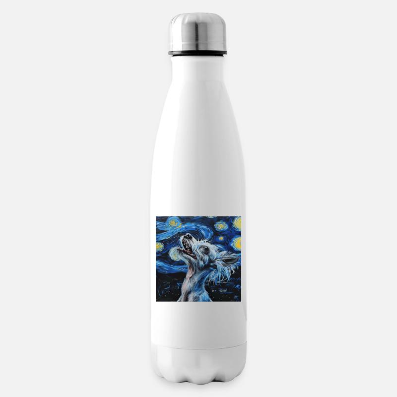 Chinesischer Schopfhund - Isolierflasche - Weiß