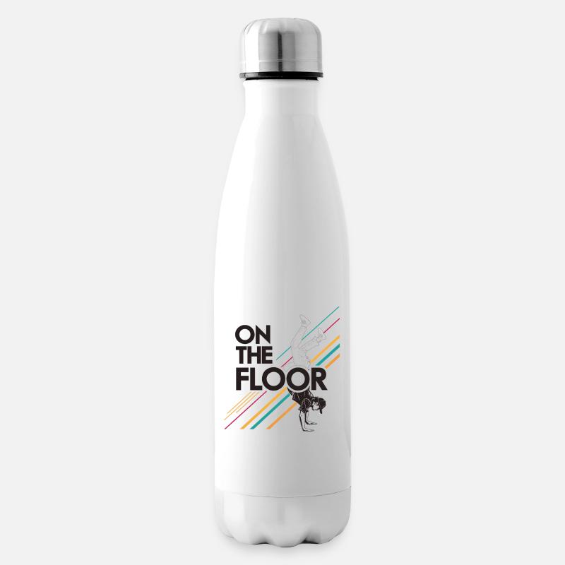 On The Floor – Cooles Breakdance Design - Isolierflasche - Weiß