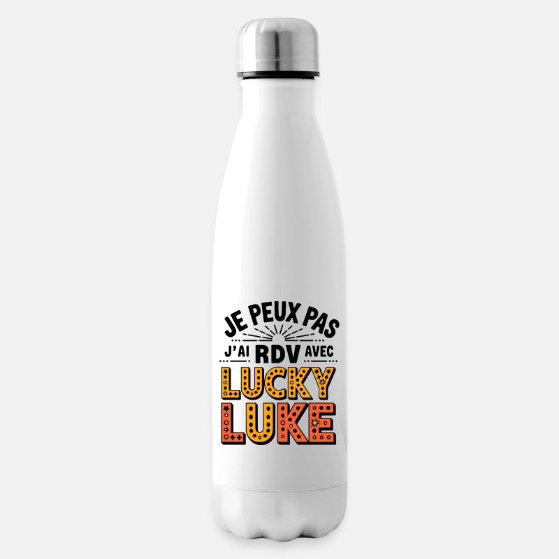 je peux pas rdv avec lucky Luke - Bouteille isotherme - blanc