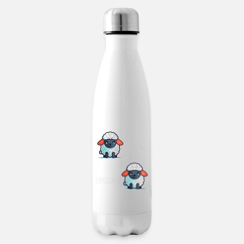 Schaf Unschaf lustiges cooles Geschenk - Isolierflasche - Weiß
