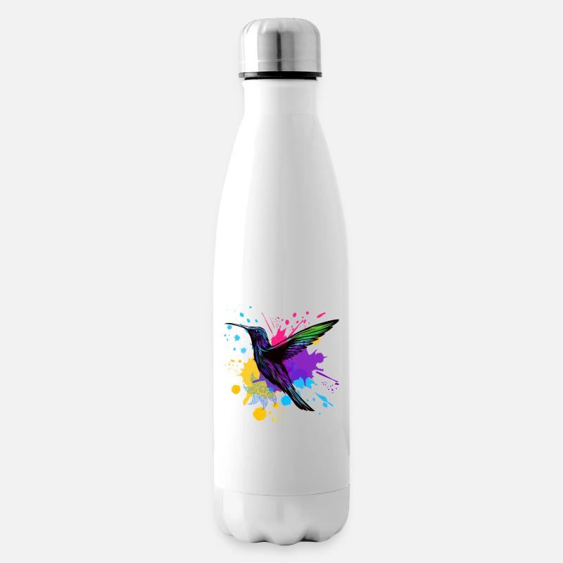Kolibri Splash Vogel Tier Kunst Aquarell Bunt - Isolierflasche - Weiß