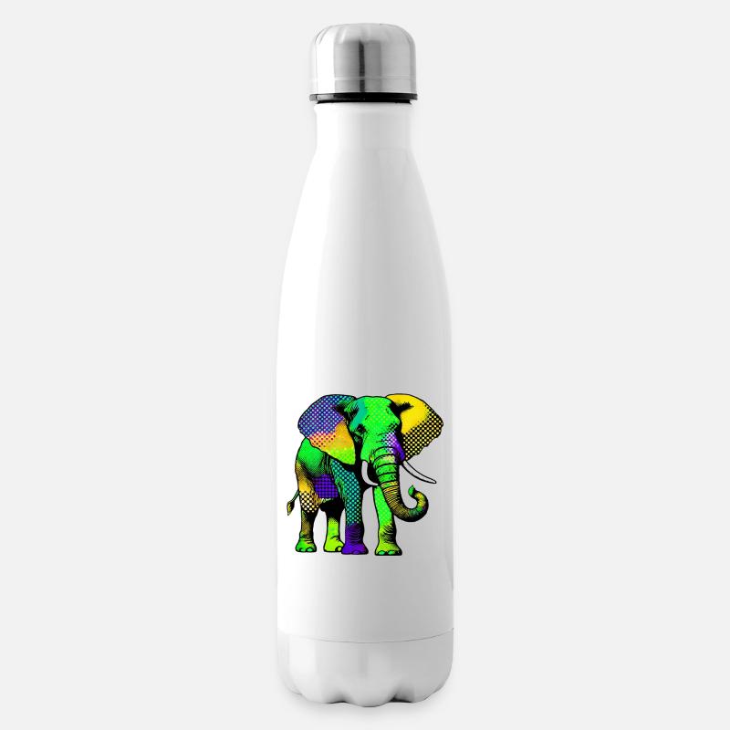 Elephant - Insulated Water Bottle - white