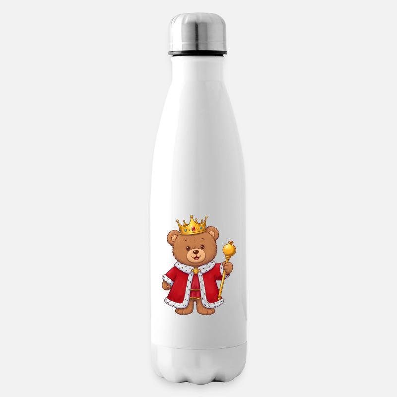 Teddybär König - Isolierflasche - Weiß