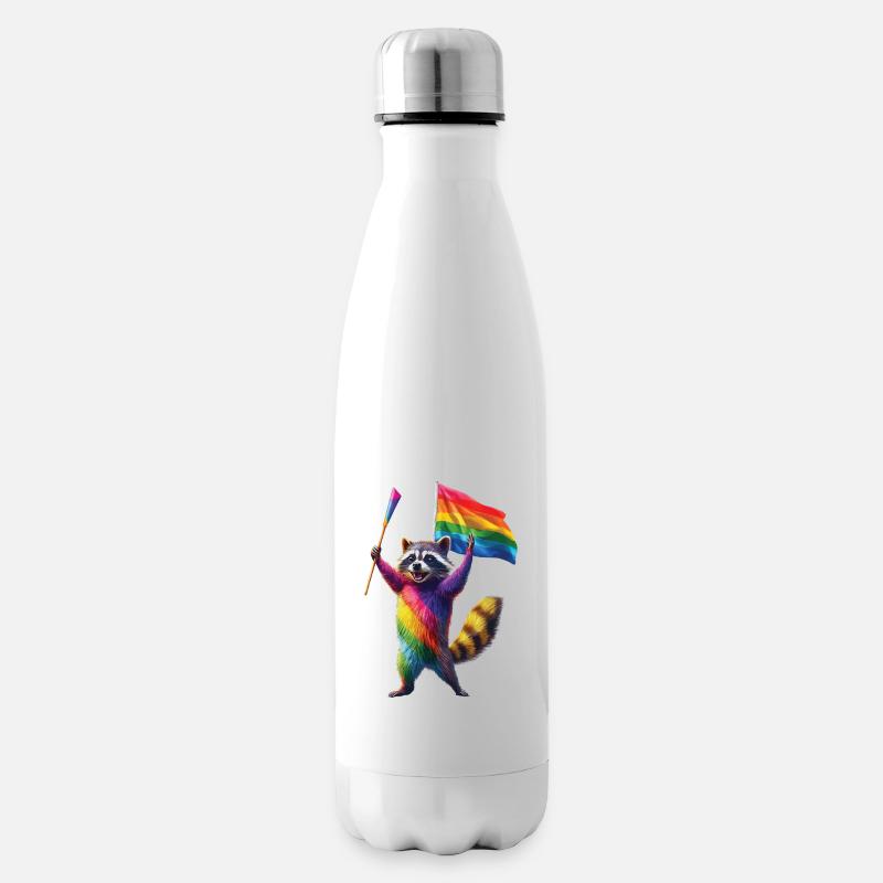 Waschbär - Isolierflasche - Weiß