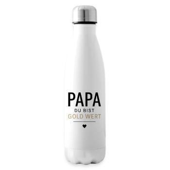 Pour le meilleur papa : vous valez votre pesant d’or ! - Bouteille isotherme - blanc - Droite