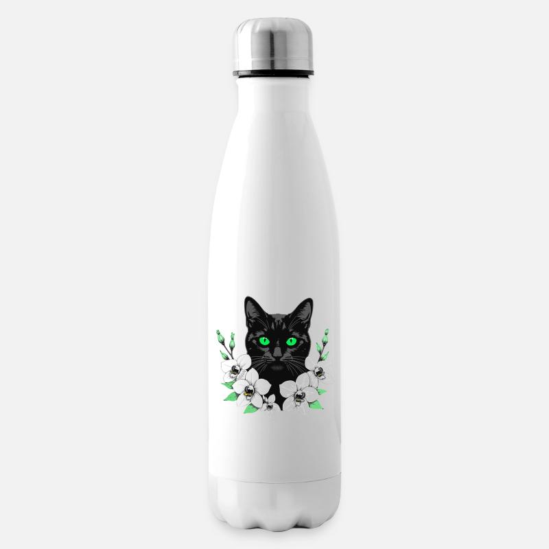 Fleur Chat - Bouteille isotherme - blanc
