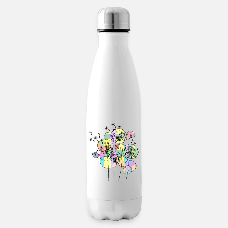 Blumen - Isolierflasche - Weiß
