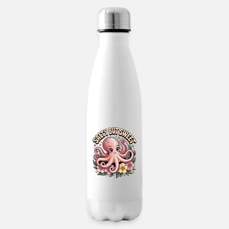 Conception mignonne de pieuvre - Bouteille isotherme - blanc