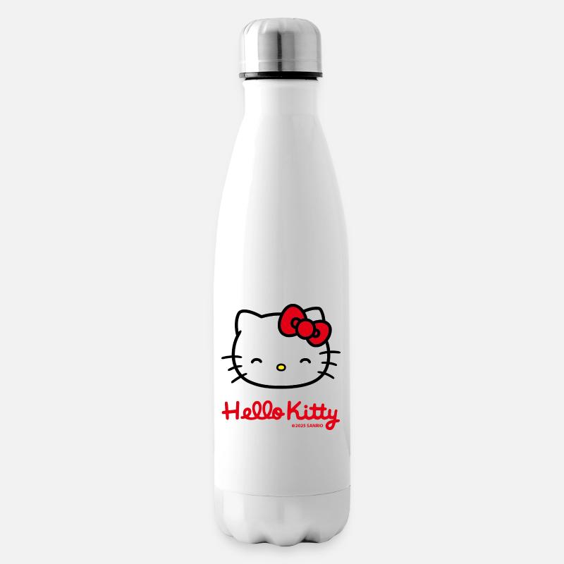 Hello Kitty Smiling With Hello Kitty Lettering - Insulated Water Bottle - white