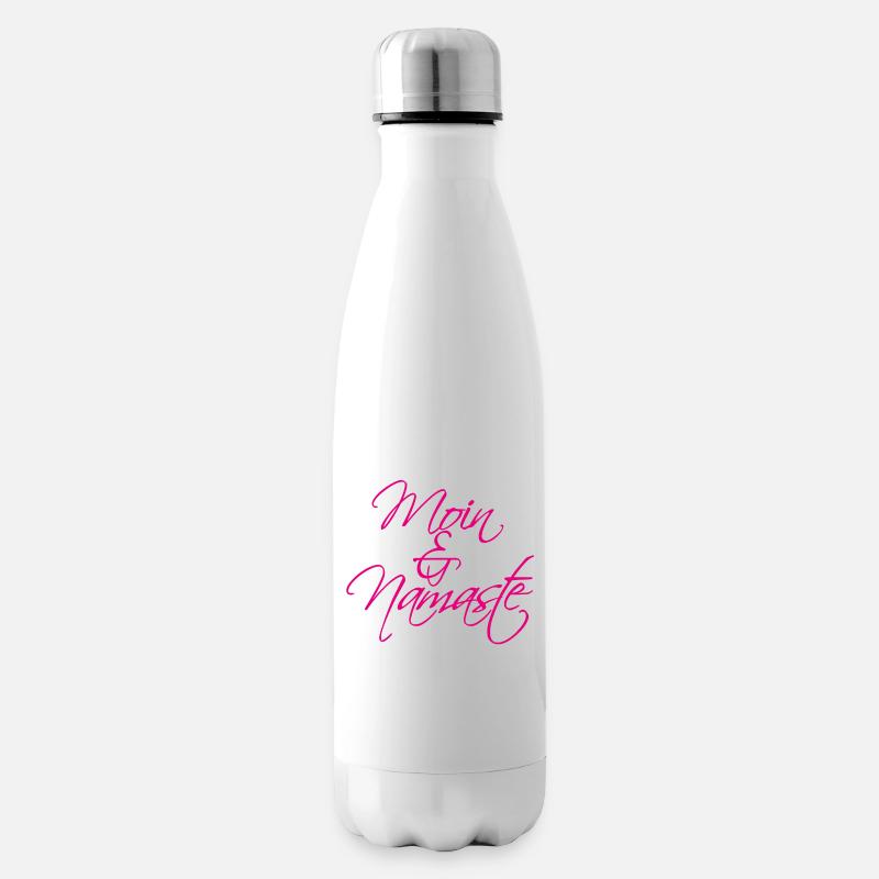 Moin & Namaste, magenta - Isolierflasche - Weiß