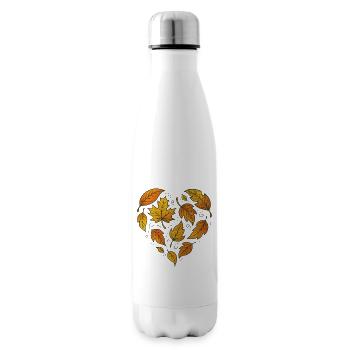 Motif de feuille de cœur d'automne - Bouteille isotherme - blanc - Droite